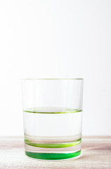 glass and half-filled water