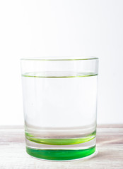 glass with water on a white background
