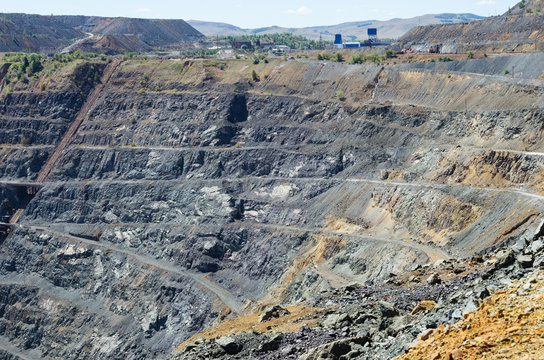 Copper ore quarry / The picture was taken in Russia, in Bashkortostan, in Sibai