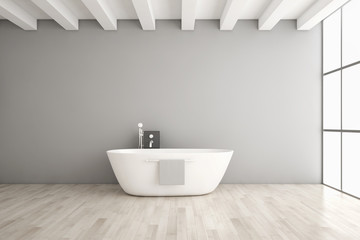 Modern bright bathroom, interiors. 3D rendering
