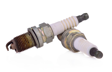 Spark plug for car on a white background