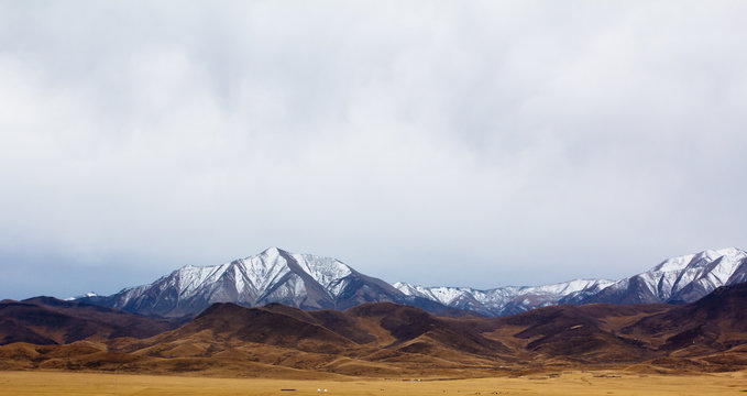 The snow capped mountains at western Chinese