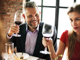 Friends at a dinner party