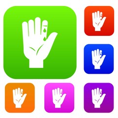 Finger with blood dripping set color collection