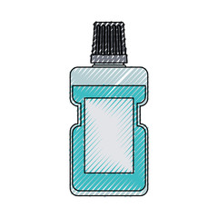 bottle of mouthwash colored crayon silhouette