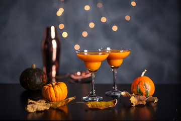 Orange martini cocktails
