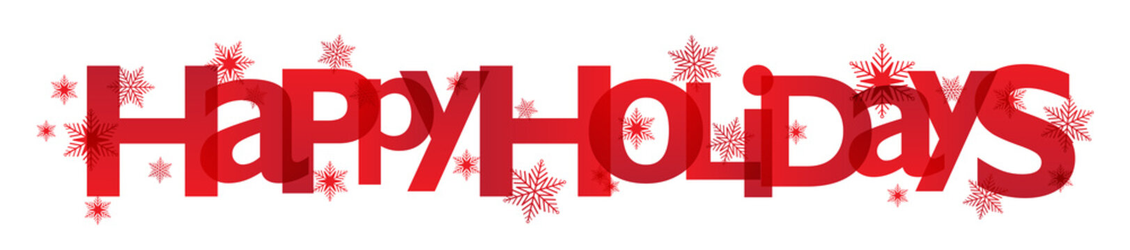 "HAPPY HOLIDAYS!" Overlapping Letters Vector Icon with Snowflakes