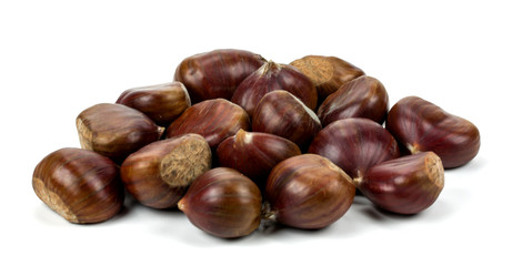 chestnuts on white background