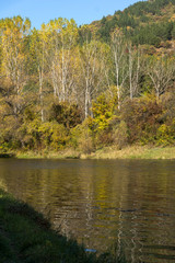 Autumn Landscape of Iskar River near Pancharevo lake, Sofia city Region, Bulgaria