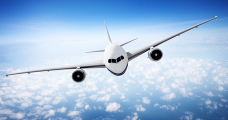 Fototapeta na wymiar Airplane Skyline Horizon Flight Cloud Concept