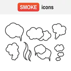 Dekokissen Steam, cloud and smoke vector icons set. Cloud abstract shape, flow smoke cloud © 3dwithlove