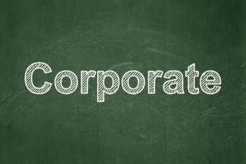Obraz premium Finance concept: text Corporate on Green chalkboard background