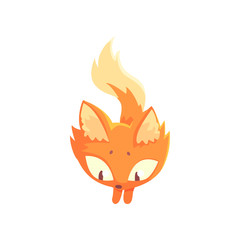 Funny red kitten jumping, cute cartoon animal character vector Illustration