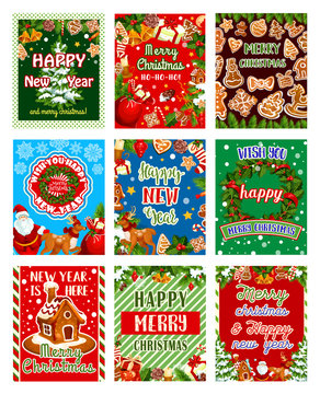 Christmas or New Year holiday greeting card design