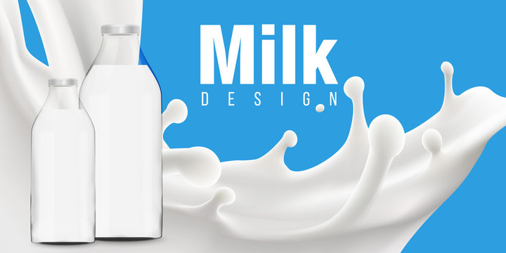 milk splash 3d vector backgrond illustration