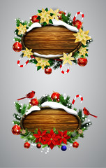 Vector wooden christmas board