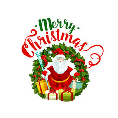 Merry Christmas Santa vector greeting icon
