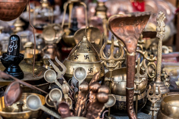 Fototapeta na wymiar Nepalese souvenirs close-up