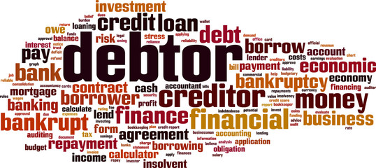 Debtor word cloud