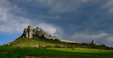 Spissky castle with cloudy athmosphere during day, Slovakia