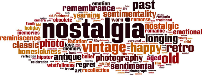 Obraz premium Nostalgia word cloud