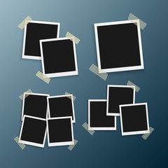 Illustration of Vector Photo. Realistic Instant Photo Frame Template. Polaroid Mockup