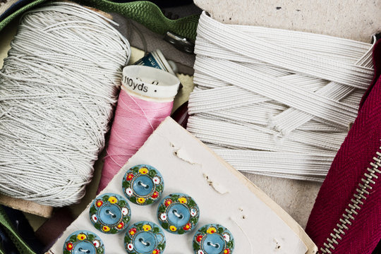 Several sewing utensils