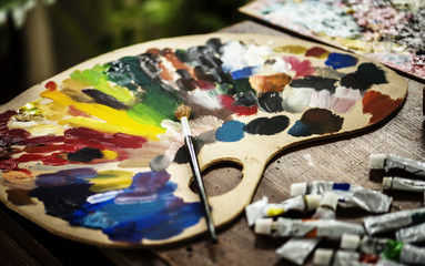 Artist color wooden palette