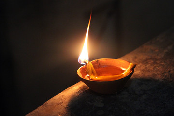 indian burning soil lamp