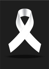 RIP Funeral Black Ribbon on Grey Background Vector
