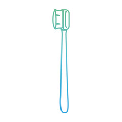 manual toothbrush tool in degraded green to blue color contour