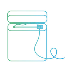 dental floss in degraded green to blue color contour