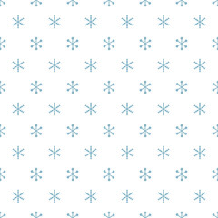 Christmas New Year seamless pattern with snowflakes. Holiday background. Snowflakes. Xmas winter blue decoration. Festive texture. Hand drawn vector illustration. Snow pattern. Wrapping gift paper.