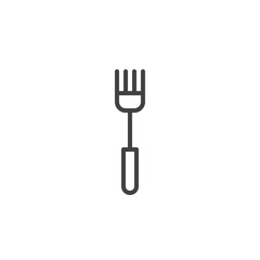 Fork line icon, outline vector sign, linear style pictogram isolated on white. Symbol, logo illustration. Editable stroke