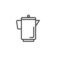 Kettle line icon, outline vector sign, linear style pictogram isolated on white. Teapot symbol, logo illustration. Editable stroke