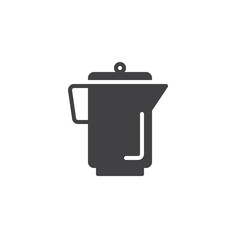Kettle icon vector, filled flat sign, solid pictogram isolated on white. Teapot symbol, logo illustration.