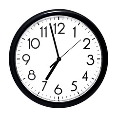 White wall clock. Isolated on white background.