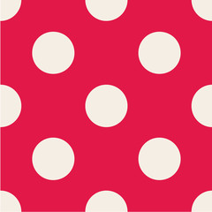 Polka dot seamless pattern. Dotted background with circles, dots, rounds  Vector illustration Flat Scandinavian style 