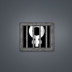 female symbol in prison - 3d rendering