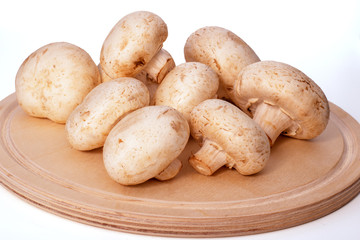 Mushrooms on a wooden table
