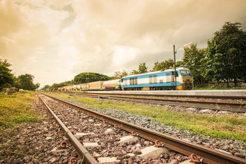 Fototapeta premium Train at railway station in thailand