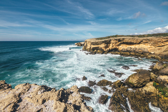 rocky shore in portugal