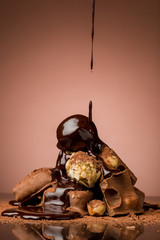 Pile of broken chocolate