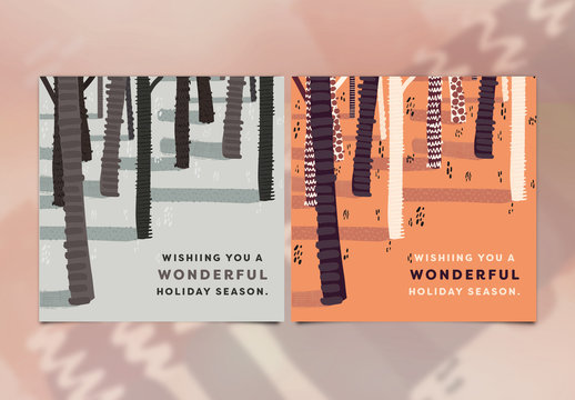 Winter and Fall Square Social Media Post Layouts