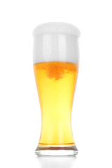 cold glass of beer with drops of water