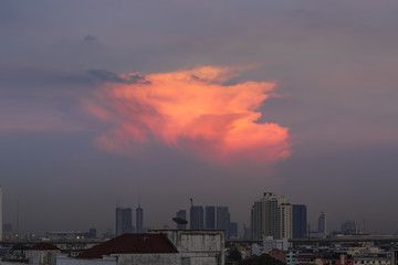 Fototapeta premium art of sky over Bangkok city, Thailand