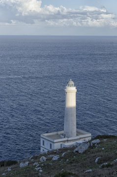 The lighthouse of Otranto at the sunset