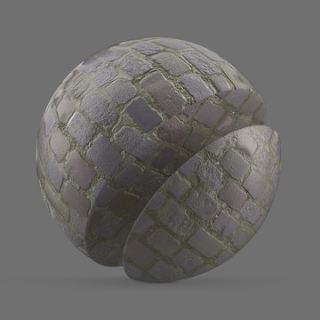 Light wet cobblestone path, France