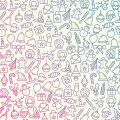 Christmas background with icons. Vector illustration for card, poster, banner&hellip;