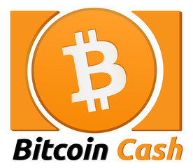Bitcoin Cash Symbol. Realistic label of cryptocurrency. Blockchain finance symbol. Vector Illustration isolated on white background.